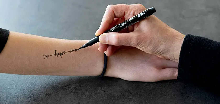Set di 4 pennarelli per tatuaggi Skinlettering in diversi spessori di mine (Eberhard Faber) – Come fare un tatuaggio temporaneo